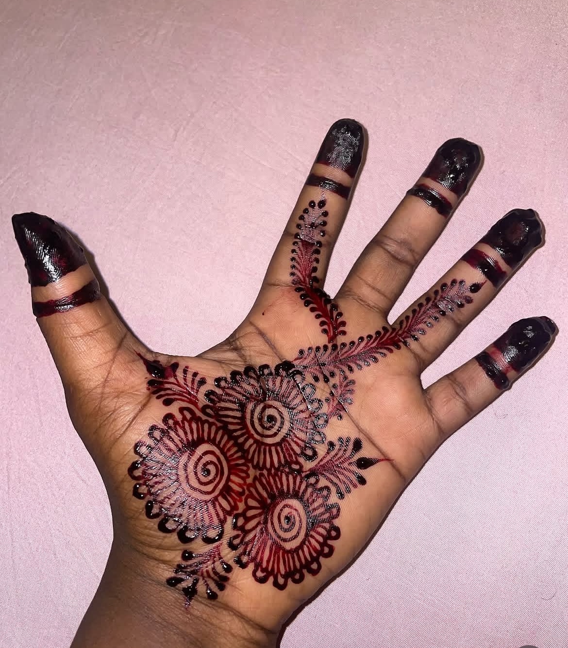 Henna design drawn freehand